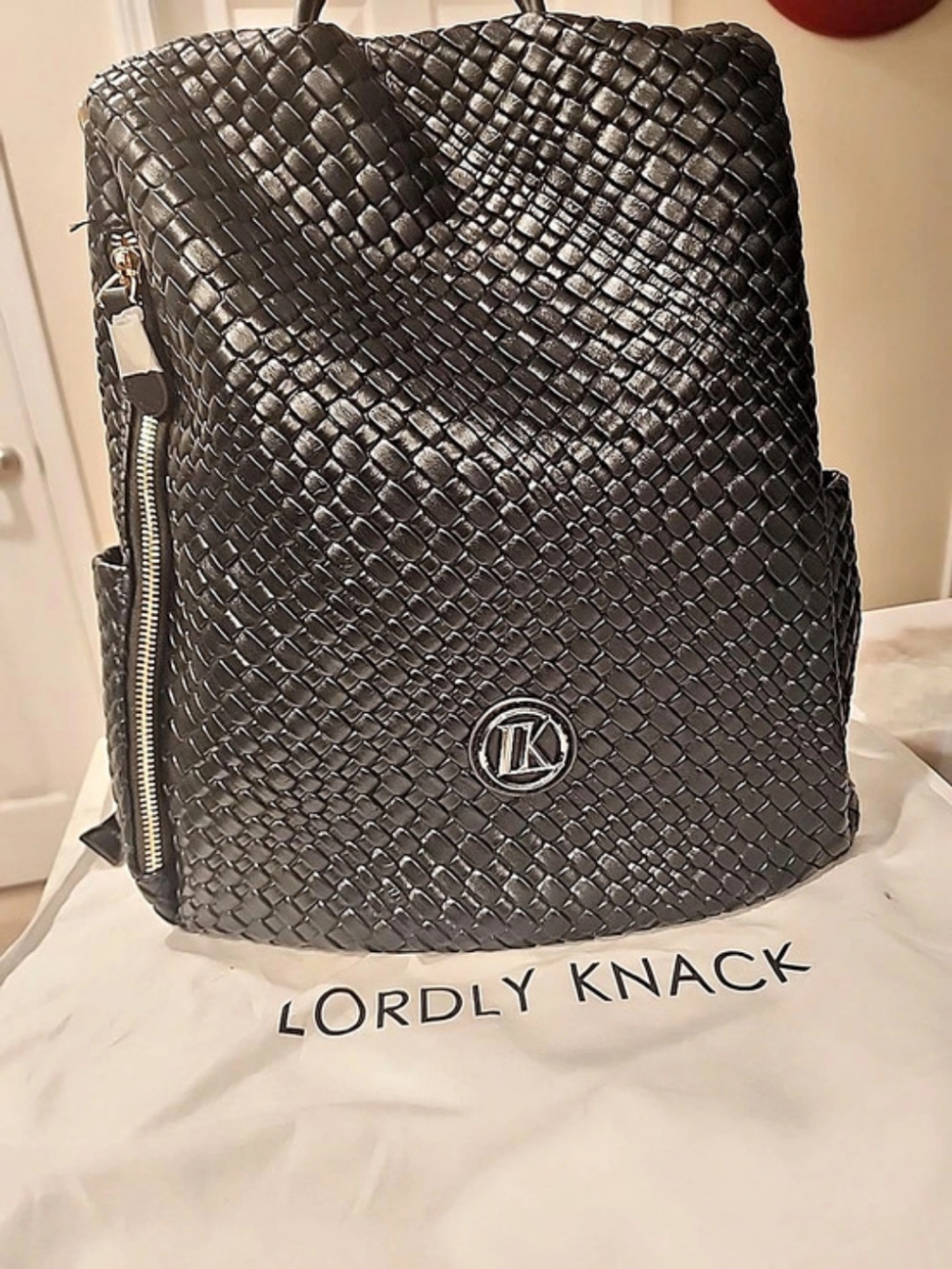 Lordly Knack Versitile Woven Backpack in Black Like New